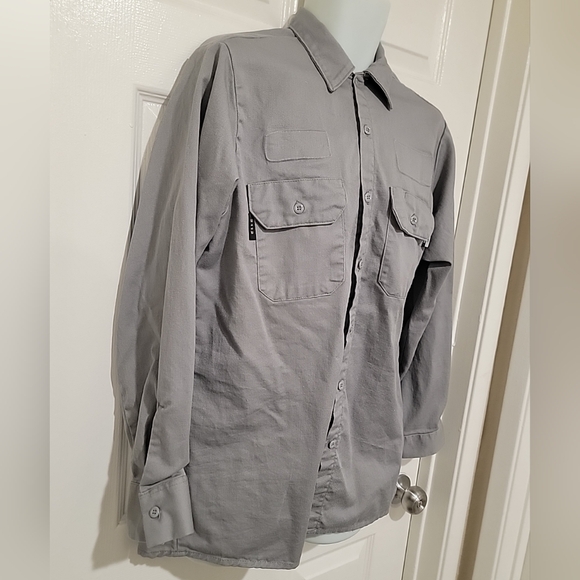 Steelguard FR Shirt Men's Regular Gray Button Up Westex Cat2 Size Medium - Picture 6 of 9